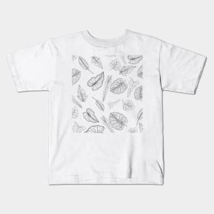 Color In Tropical Leaves Kids T-Shirt